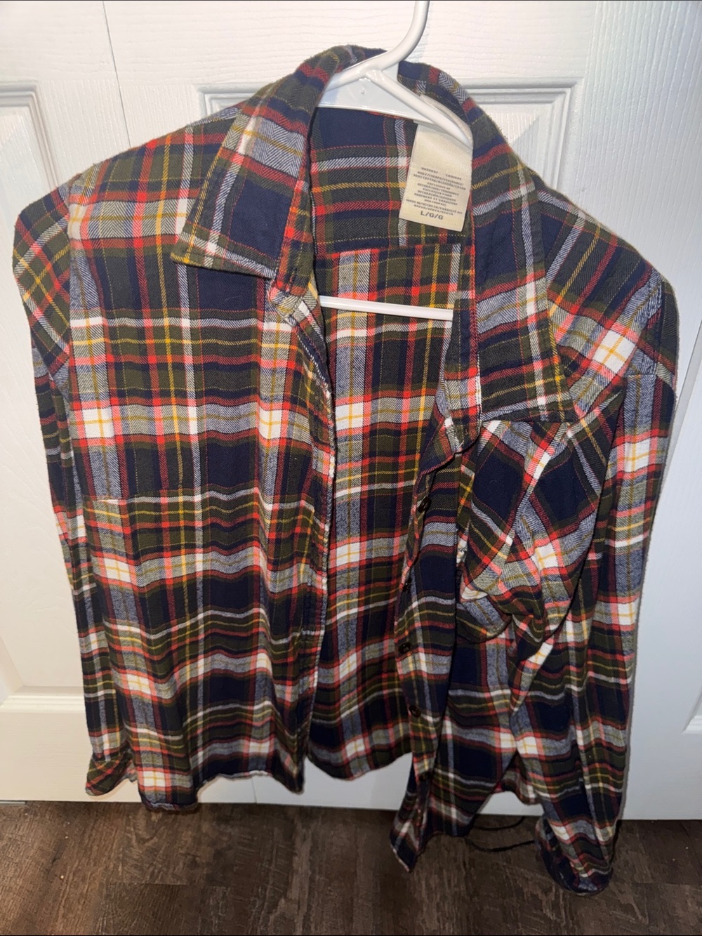 Dickies Women's Navy Plaid Button-Down Shirt